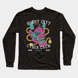 Night City Cyber Crew - Cyberpunk Traditional Tattoo Long Sleeve T-Shirt